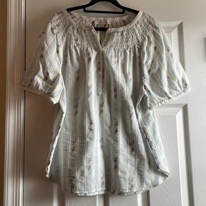 NWOT Loft Embroidered pastel floral top Large spring 2022